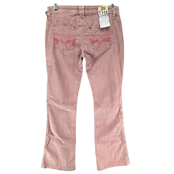 Joes Jeans The Lover Corduroy Pants Womens 25 Mauve Pink Flare Low Rise Boho Y2K - Picture 4 of 16